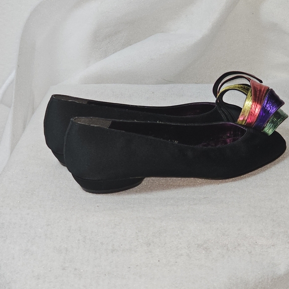 VTG Beverly Feldman Womens Colorful Ribbon Satin Flats  Sz 5.5 - Picture 3 of 9